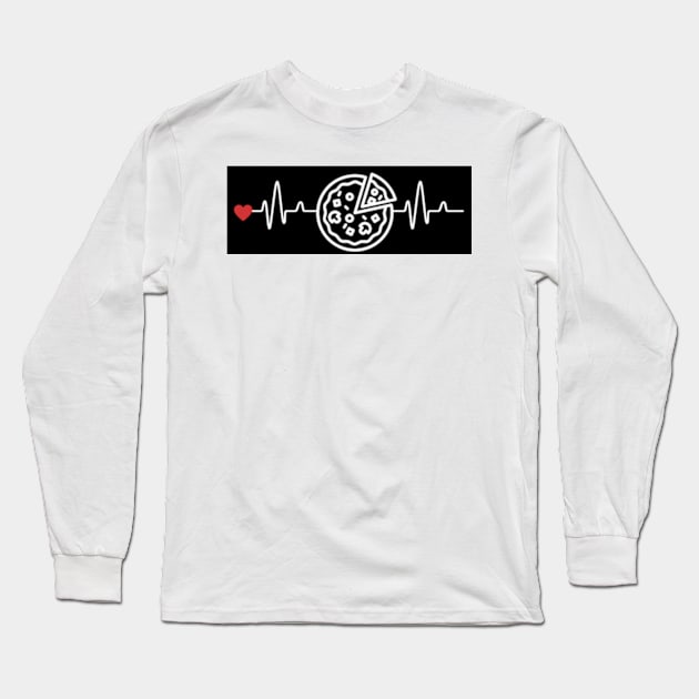 Pizza Heartbeat Long Sleeve T-Shirt by Studio50Three